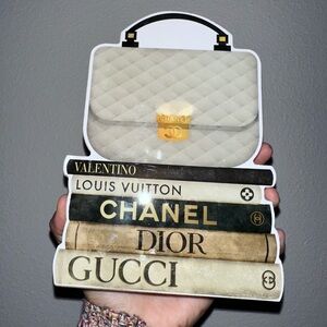 NWT fashion purse and books Desk block Art home decor